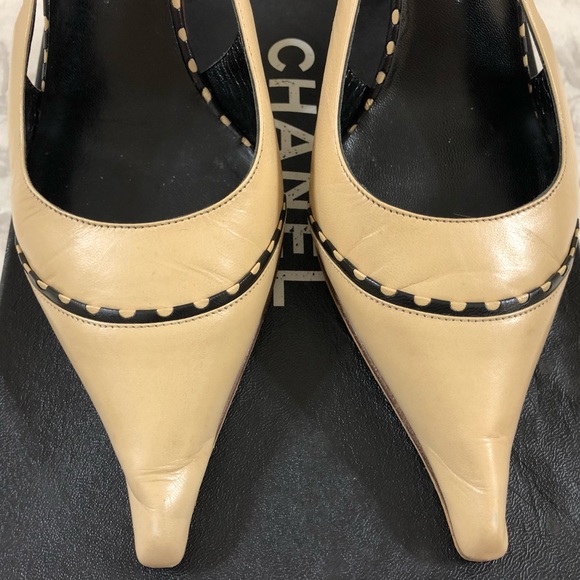 🆕 Chanel CC stitching slingback pumps 💃🏻 - Picture 3 of 7